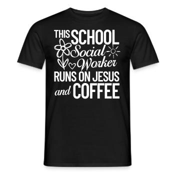 Milieu scolaire Travail social École Bureau du travail social Social - T-shirt homme - noir - Devant - AI Model Male 178 light (178cm)