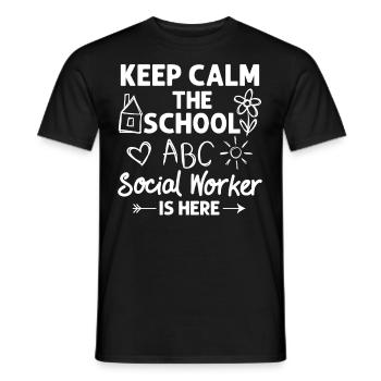 Milieu scolaire Travail social École Bureau du travail social Social - T-shirt homme - noir - Devant - AI Model Male 178 light (178cm)