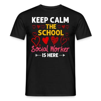 Milieu scolaire Travail social École Bureau du travail social Social - T-shirt homme - noir - Devant - AI Model Male 178 light (178cm)