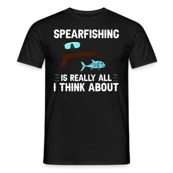Spearfishing Spear Fishermen Fish Spear Fishermen - Men's T-Shirt - black - Front - AI Model Male 178 light (178cm)