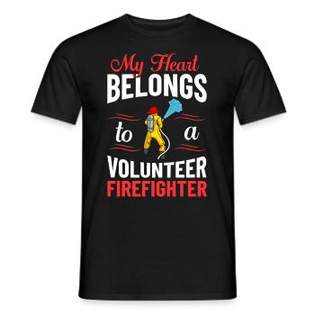 Volunteer Firefighter Firefighter Volunteers - Men's T-Shirt - black - Front - AI Model Male 178 light (178cm)