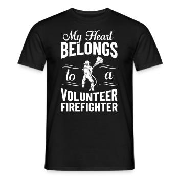Volunteer Firefighter Firefighter Volunteers - Men's T-Shirt - black - Front - AI Model Male 178 light (178cm)