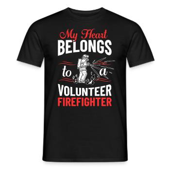 Volunteer Firefighter Firefighter Volunteers - Men's T-Shirt - black - Front - AI Model Male 178 light (178cm)