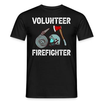 Volunteer Firefighter Firefighter Volunteers - Men's T-Shirt - black - Front - AI Model Male 178 light (178cm)