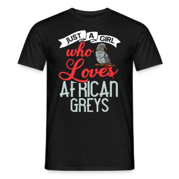 Afrikanischer Graupapagei Papagei Vogel Afrika - Männer T-Shirt - Schwarz - Vorne - AI Model Male 178 light (178cm)