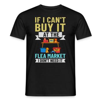 Flea Market Flea Market Funny Articles Market - Men's T-Shirt - black - Front - AI Model Male 178 light (178cm)