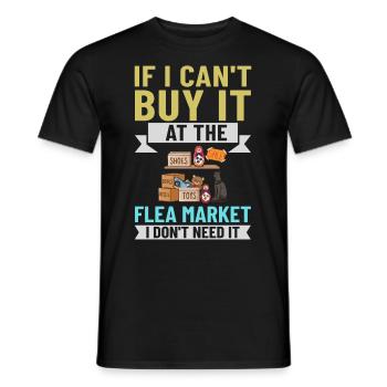 Flea Market Flea Market Funny Articles Market - Men's T-Shirt - black - Front - AI Model Male 178 light (178cm)
