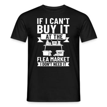 Flea Market Flea Market Funny Articles Market - Men's T-Shirt - black - Front - AI Model Male 178 light (178cm)