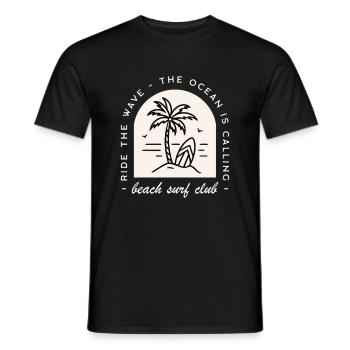 Beach surf club funny surfer retro - Men's T-Shirt - black - Front - AI Model Male 178 light (178cm)