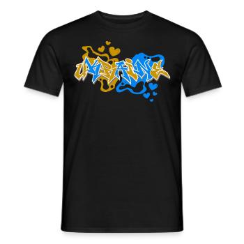 Ukraine Graffiti - Männer T-Shirt - Schwarz - Vorne - AI Model Male 178 light (178cm)