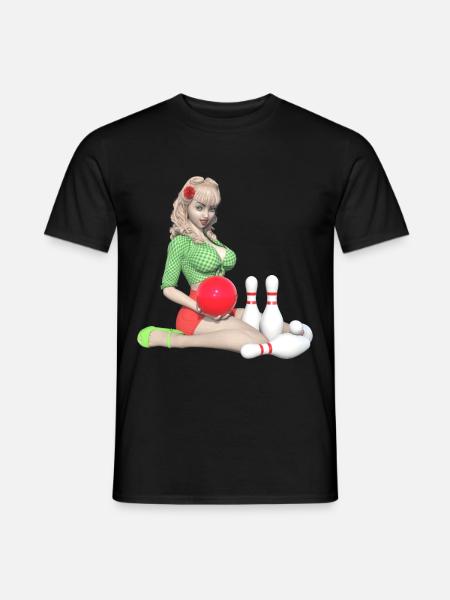 Bowling, bowling, pins - Men's T-Shirt - black