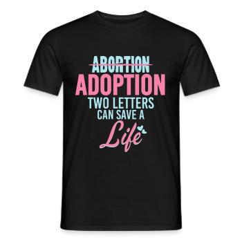 Adoption Two Letters Save A Life - Men's T-Shirt - black - Front - AI Model Male 178 light (178cm)