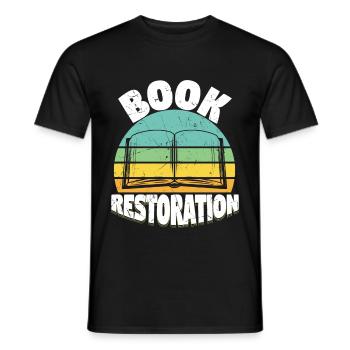 Book Restoration Book-Binding - Men's T-Shirt - black - Front - AI Model Male 178 light (178cm)