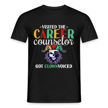 Career Counselor Clown Voice - Men's T-Shirt - black - Front - AI Model Male 178 light (178cm)