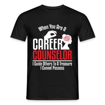 Career Counselor Guide To Treasure - Men's T-Shirt - black - Front - AI Model Male 178 light (178cm)