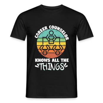 Career Counselor Knows All The Things - Men's T-Shirt - black - Front - AI Model Male 178 light (178cm)