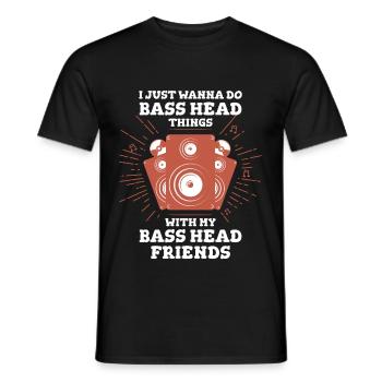 Bass Head Things Bass Head Friends - Men's T-Shirt - black - Front - AI Model Male 178 light (178cm)