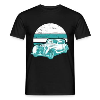 Vintage Car Oldtimer Retro Oldschool - Men's T-Shirt - black - Front - AI Model Male 178 light (178cm)