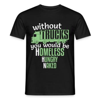 Without Trucks Homeless Hungry - Men's T-Shirt - black - Front - AI Model Male 178 light (178cm)