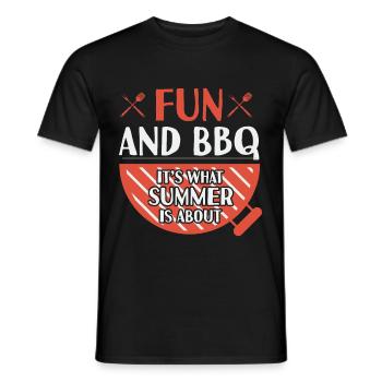 Fun And BBQ Summer Grilling Barbecue - Men's T-Shirt - black - Front - AI Model Male 178 light (178cm)