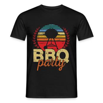 Vintage BBQ Party Barbecue Lovers - Men's T-Shirt - black - Front - AI Model Male 178 light (178cm)