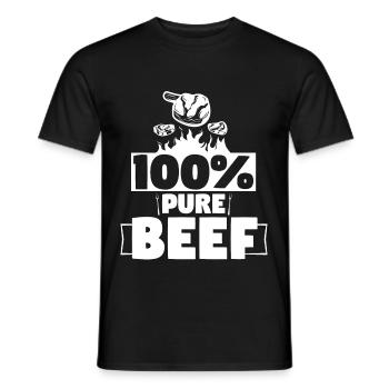 100% Pure Beef Meat Lover - Men's T-Shirt - black - Front - AI Model Male 178 light (178cm)