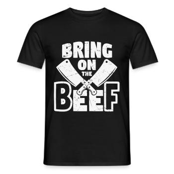 Bring On The Beef Butcher Knives - Men's T-Shirt - black - Front - AI Model Male 178 light (178cm)