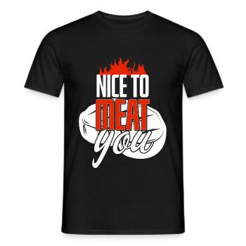Nice To Meat You Beef Lover - Men's T-Shirt - black - Front - AI Model Male 178 light (178cm)