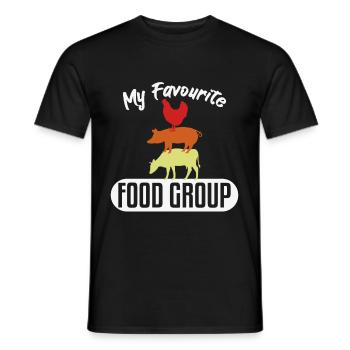 Favourite Food Group Meat Beef - Men's T-Shirt - black - Front - AI Model Male 178 light (178cm)