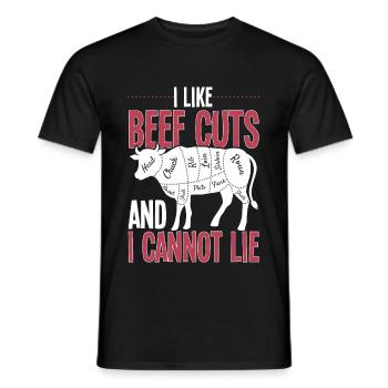 Beef Cuts And I Cannot Lie Meat Lover - Men's T-Shirt - black - Front - AI Model Male 178 light (178cm)