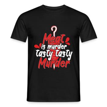 Meat Is Tasty Murder Beef Meat Lover - Men's T-Shirt - black - Front - AI Model Male 178 light (178cm)