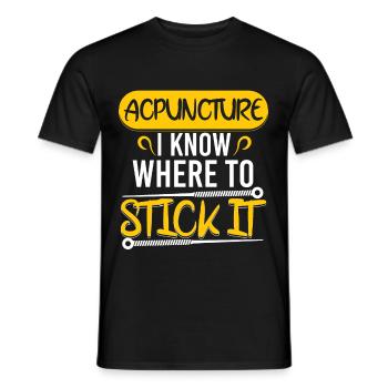 Acupuncture Know To Stick - Men's T-Shirt - black - Front - AI Model Male 178 light (178cm)