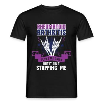 Rheumatoid Arthritis Aint Stop Me - Men's T-Shirt - black - Front - AI Model Male 178 light (178cm)