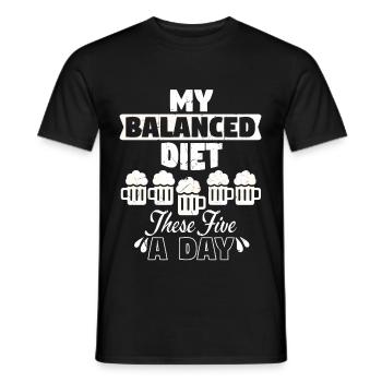 Balanced Diet Five Beer - Men's T-Shirt - black - Front - AI Model Male 178 light (178cm)