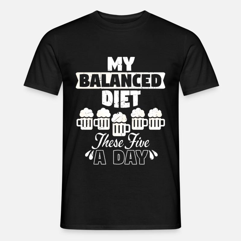 Balanced Diet Five Beer - Men’s T-shirt - black