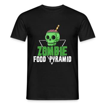 Zombie Food Pyramid Balanced Diet - Men's T-Shirt - black - Front - AI Model Male 178 light (178cm)