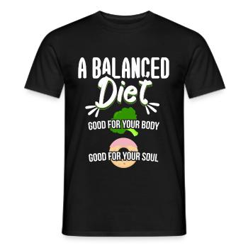 Balanced Diet Good For Body And Soul - Men's T-Shirt - black - Front - AI Model Male 178 light (178cm)