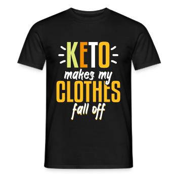 keto Makes My Clothes Fall Off - Men's T-Shirt - black - Front - AI Model Male 178 light (178cm)