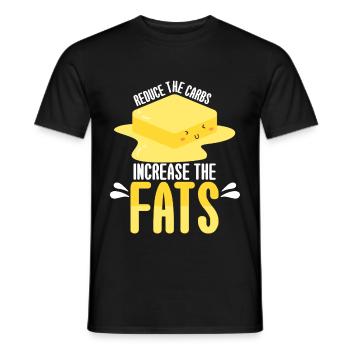 Keto Reduce Carbs Increase Fats - Men's T-Shirt - black - Front - AI Model Male 178 light (178cm)