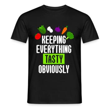 Keto Keeping Everything Tasty Obviously - Men's T-Shirt - black - Front - AI Model Male 178 light (178cm)