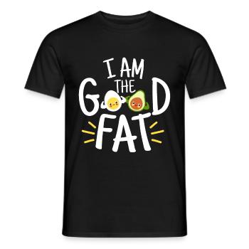 Good Fat Eggs Avocado Keto Diet - Men's T-Shirt - black - Front - AI Model Male 178 light (178cm)