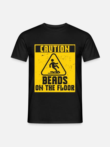 Caution Beads On Floor - Men's T-Shirt - black
