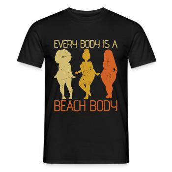 Body Is A Beach Body - Men's T-Shirt - black - Front - AI Model Male 178 light (178cm)