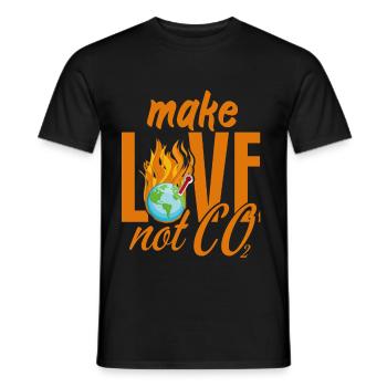 Love Not CO2 Climate Awareness - Men's T-Shirt - black - Front - AI Model Male 178 light (178cm)