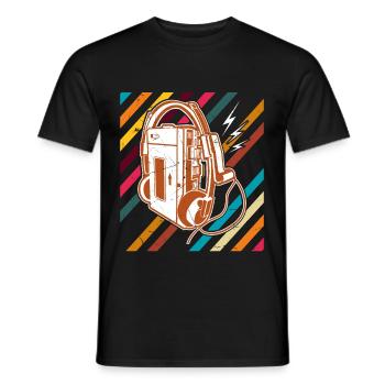 Walkman Artwork Cassette Player - Men's T-Shirt - black - Front - AI Model Male 178 light (178cm)