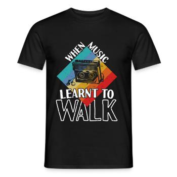Music Learnt To Walk Walkman - Men's T-Shirt - black - Front - AI Model Male 178 light (178cm)