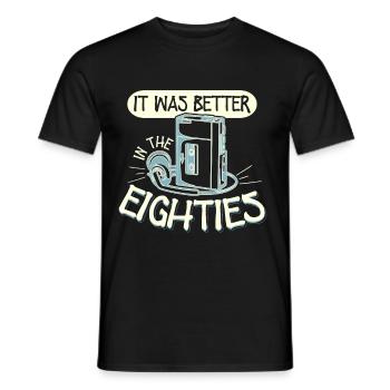 Was Better In The Eighties 80s Walkman - Men's T-Shirt - black - Front - AI Model Male 178 light (178cm)