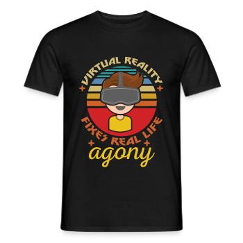 Reality Fixes Real Life Agony VR - Men's T-Shirt - black - Front - AI Model Male 178 light (178cm)