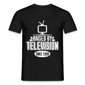 By Television Since 1930 - Men's T-Shirt - black - Front - AI Model Male 178 light (178cm)