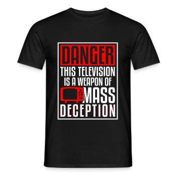 TV Weapon Of Mass Deception - Men's T-Shirt - black - Front - AI Model Male 178 light (178cm)